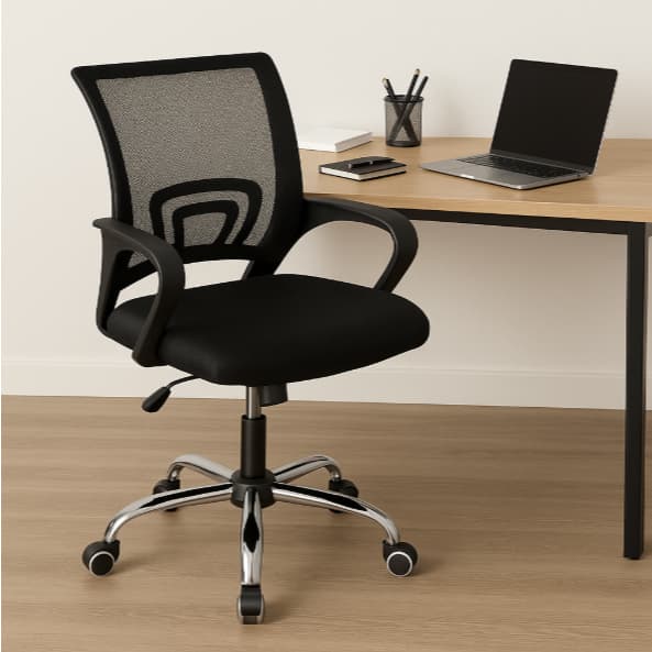 Cadeira Escritório Giratória Escrivaninha Secretária Arco Preto Ergonomica Escrivaninha Conforto e Elegância