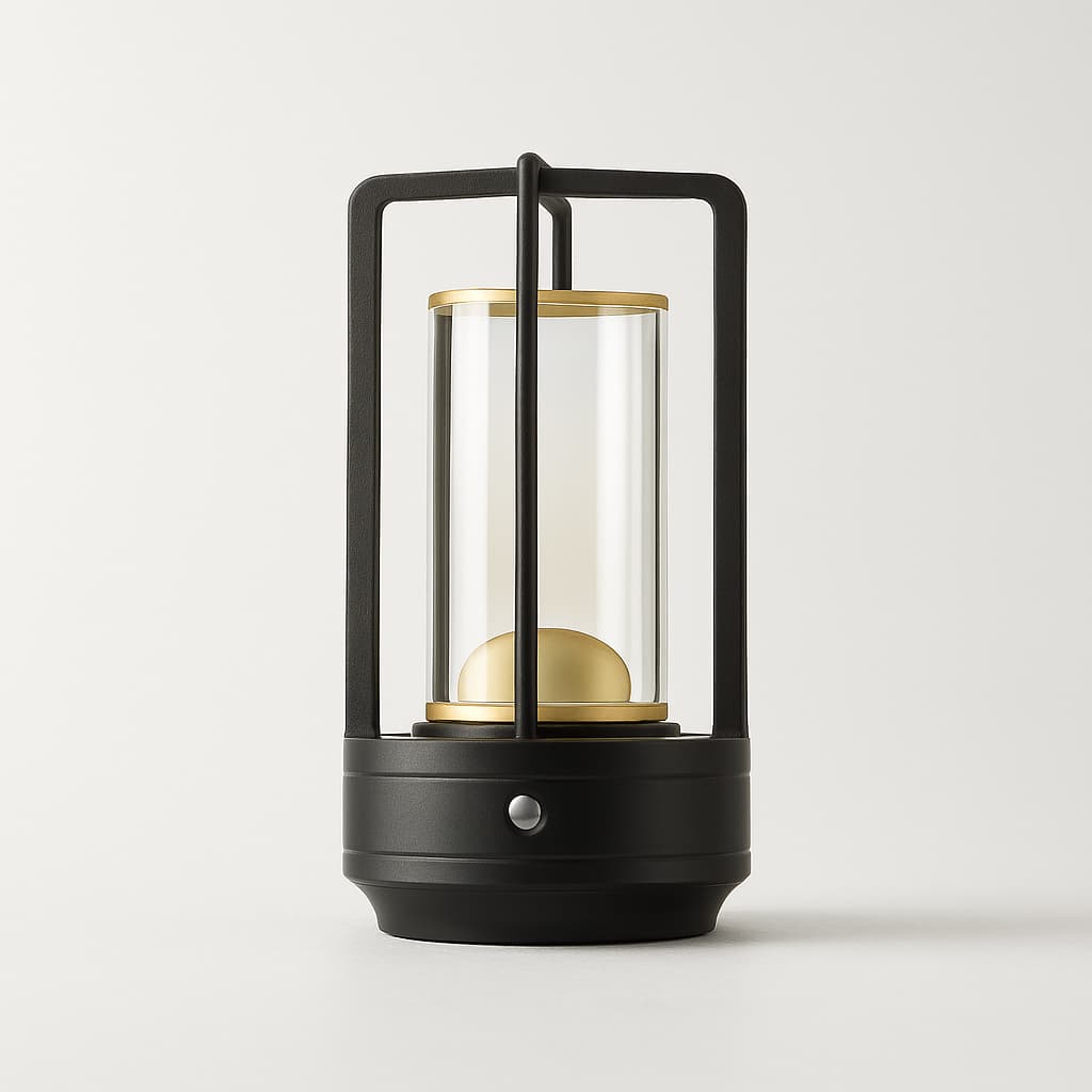 ILUMINARIA DE LED - MESA - QUARTO - RECARREGÁVEL - COM CABO USB-C NA COR PRETA