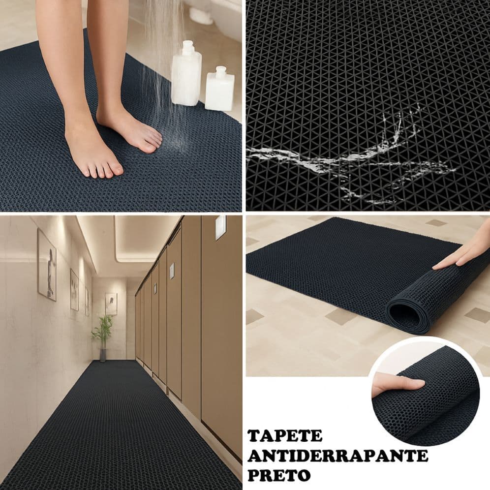Tapete Antiderrapante para Banheiro Box Piscina Sauna Sanitários Cozinha Área de Lazer Cuidados Bebe