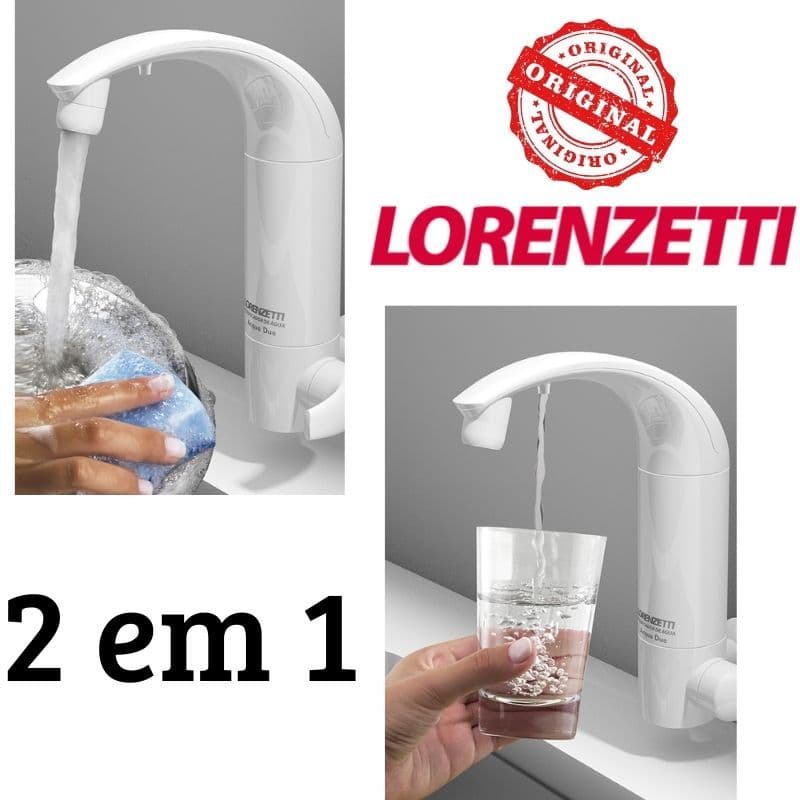 Torneira com Filtro Original Lorenzetti de Mesa para Cozinha Bica Alta Branca Acqua Due