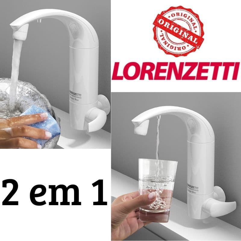 Torneira com Filtro Original Lorenzetti de Parede para Cozinha Bica Alta Branca Acqua Due
