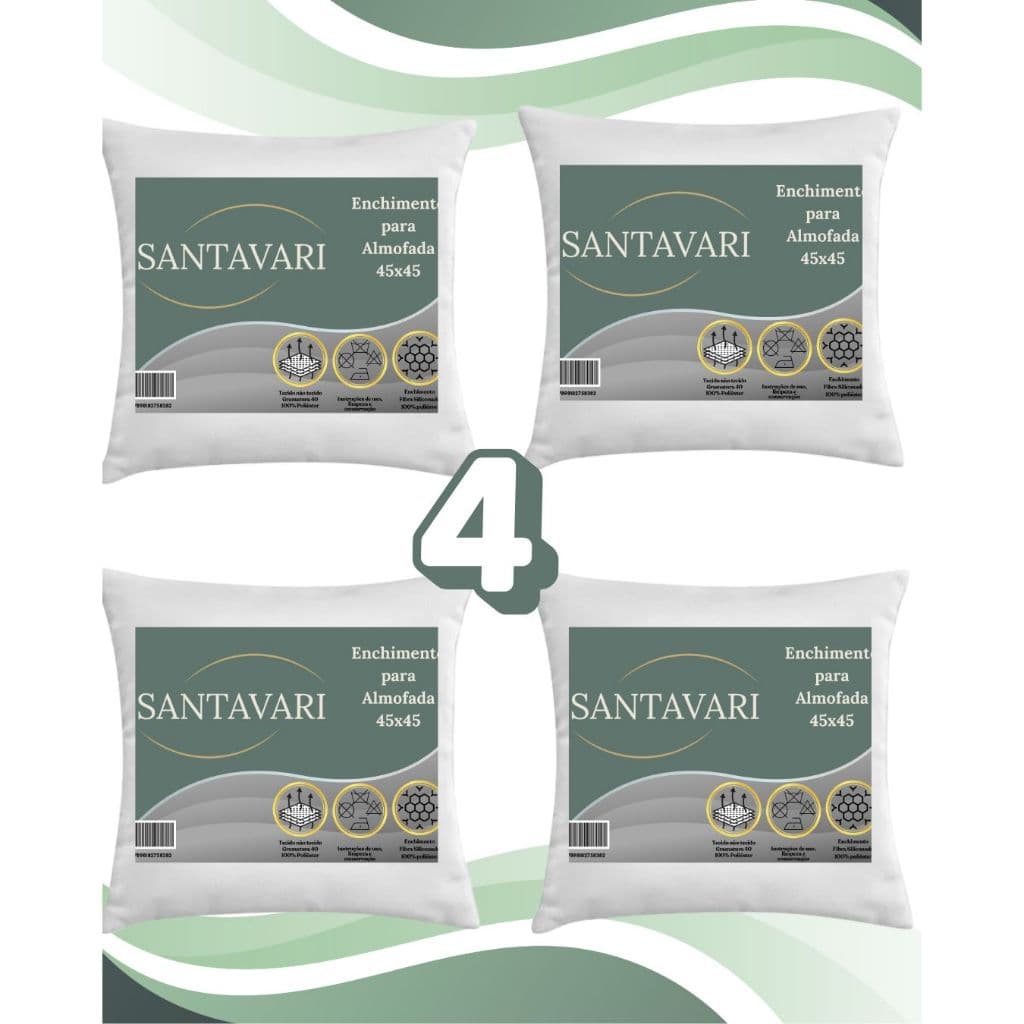 Enchimento de Almofada 45x45cm 300g com Capa TNT Premium | Fibra Siliconada Macia Envio Imediato