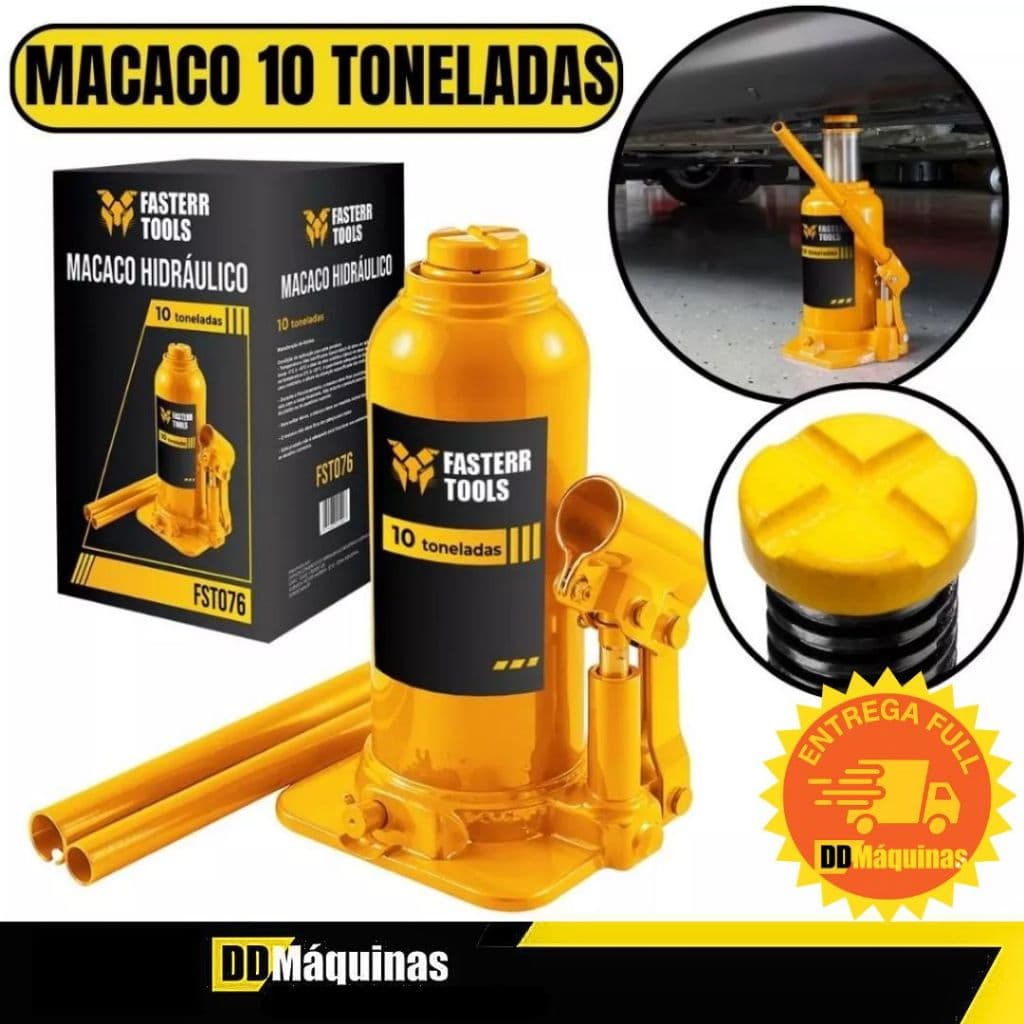Macaco Hidráulico Garrafa 10 Toneladas - Fasterr