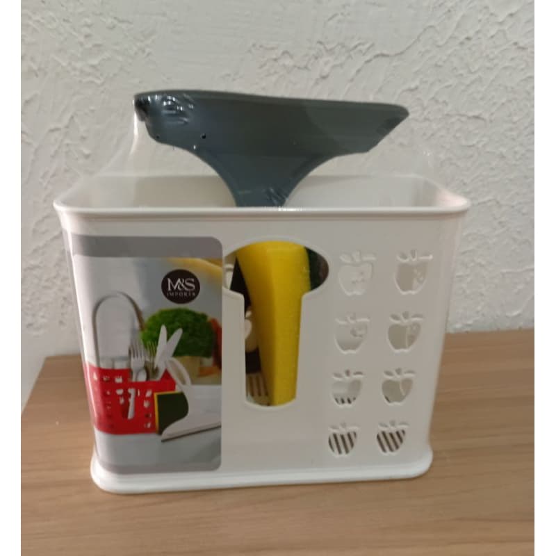 kit Pia. Porta Talher +Rodo+Esponja.