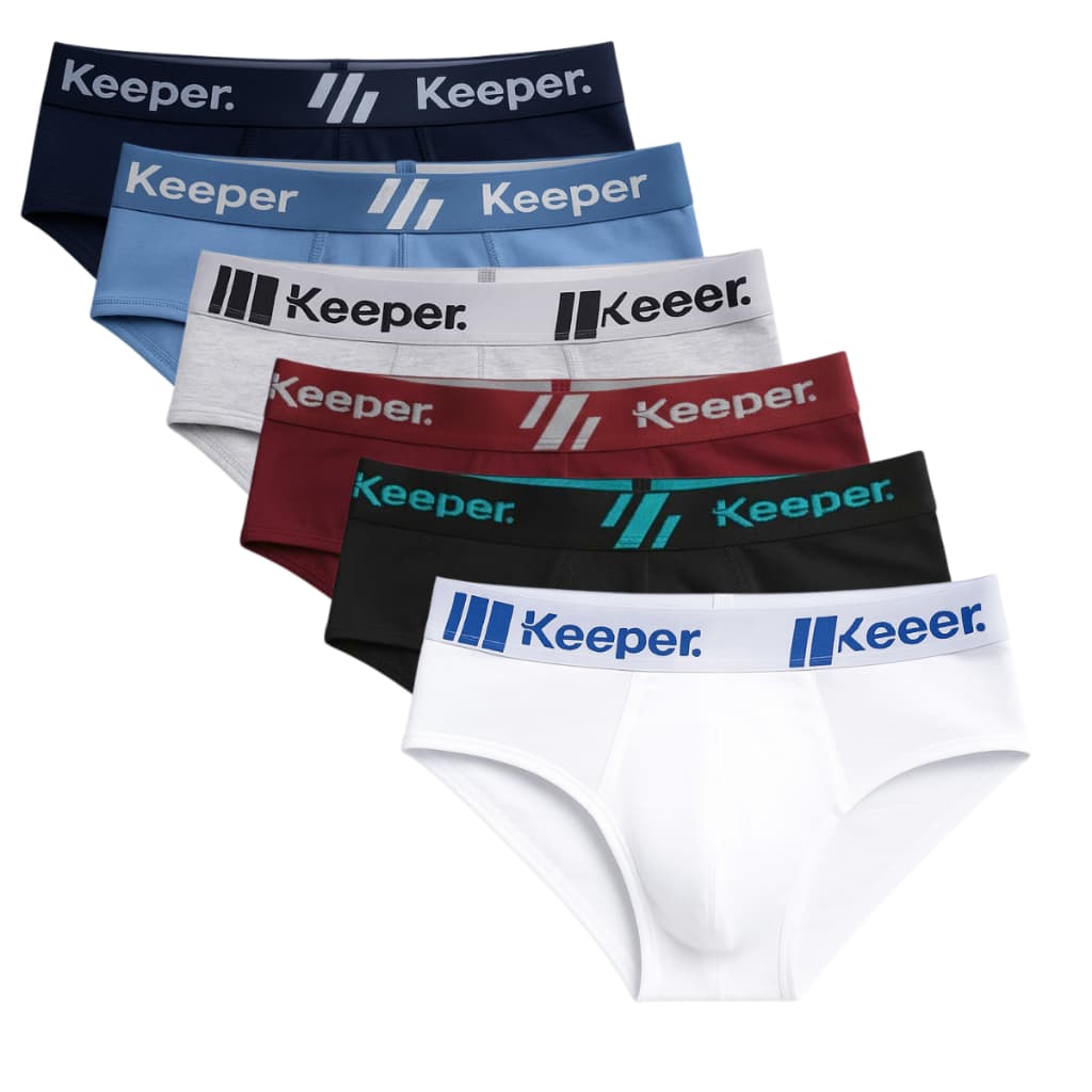 Kit 6 Cuecas Slip Algodão com Elástico Keeper Original Adulto P ao Gg