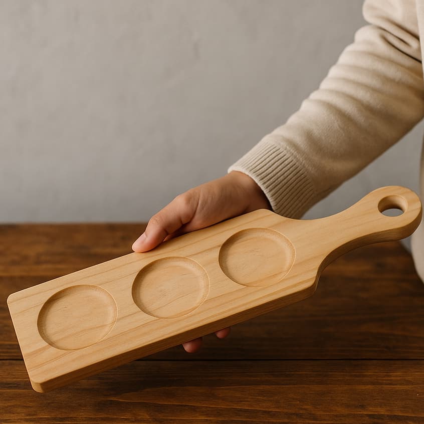 Tábua Com Suporte Para Ramequins Decoração Mesa Post Madeira Pinus