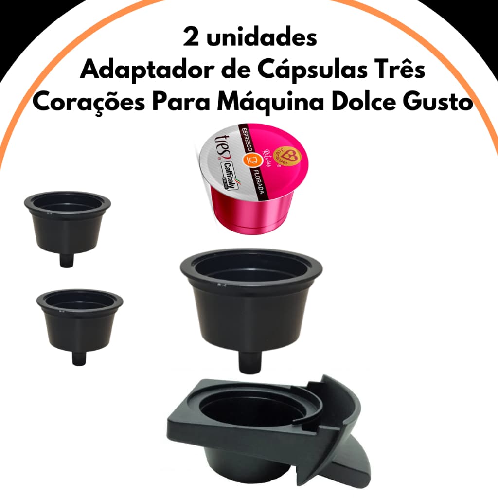2 unidades Adaptador de Cápsulas Três Corações Para Máquina Dolce Gusto