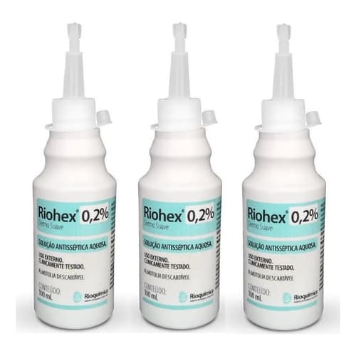 Kit C/3 Riohex 0,2% Aquosa Dermo Suave 100ml