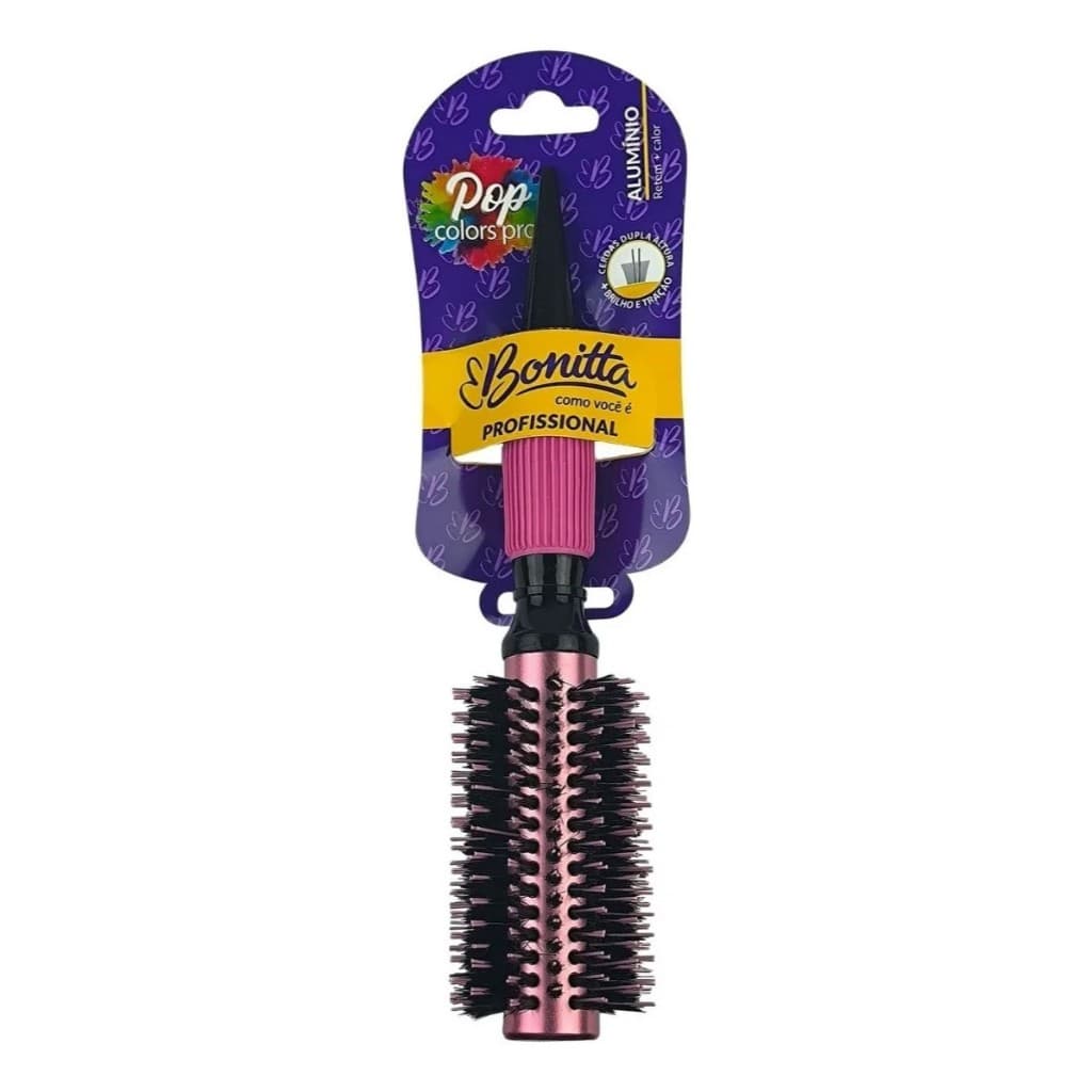 Escova De Cabelo Rosa Brilho Marco Boni Linha Bonitta 55mm 693BT