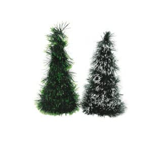 Mini Árvore de Natal Decorativa 27cm – Verde e Neve, Enfeite Natalino