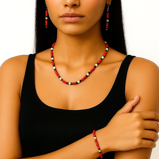 Conjunto Bijuteria Ajustável Colar Shocker ,Brinco e Pulseira Personalizado - Reforçado - Várias cores