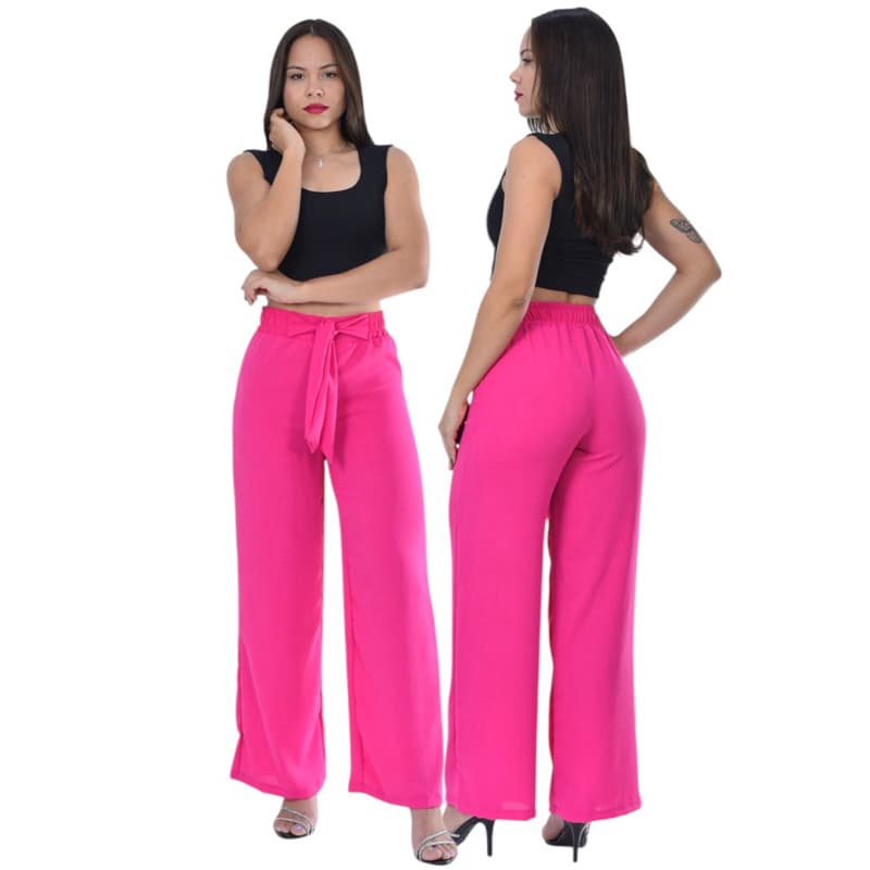 Calça Feminina Dunas Pantalona Confortável e Elegante Cintura Alta Casual