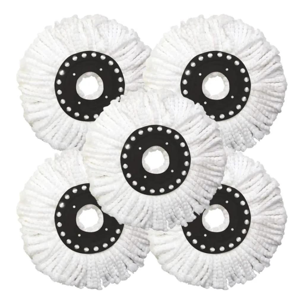 Kit 05 Unidades Refil Mop Balde Giratório Limpeza Esfregão 360° Base 16cm