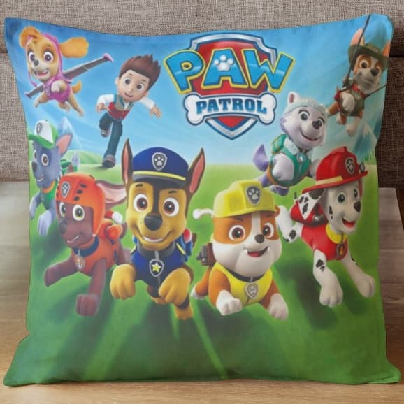 Capa de Almofada Oxford Infantil 45x45cm c/ zíper Patrulha Canina super coloridas resistente macia