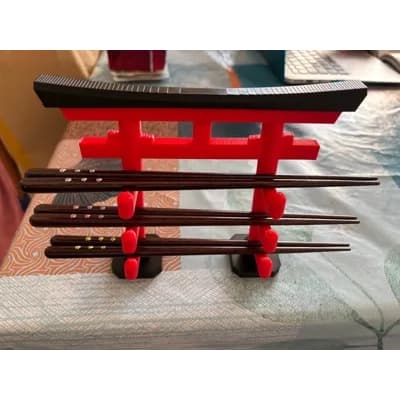 Suporte Torii Japonês para Hashis - Decoração Praticidade 3D