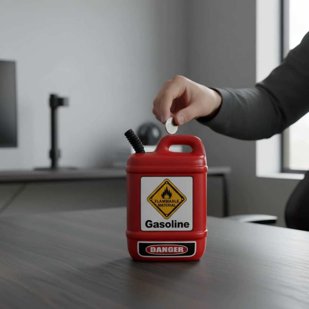 Cofre Galão de Gasolina Decorativo Criativo Estilo Gamer Presente Moedas