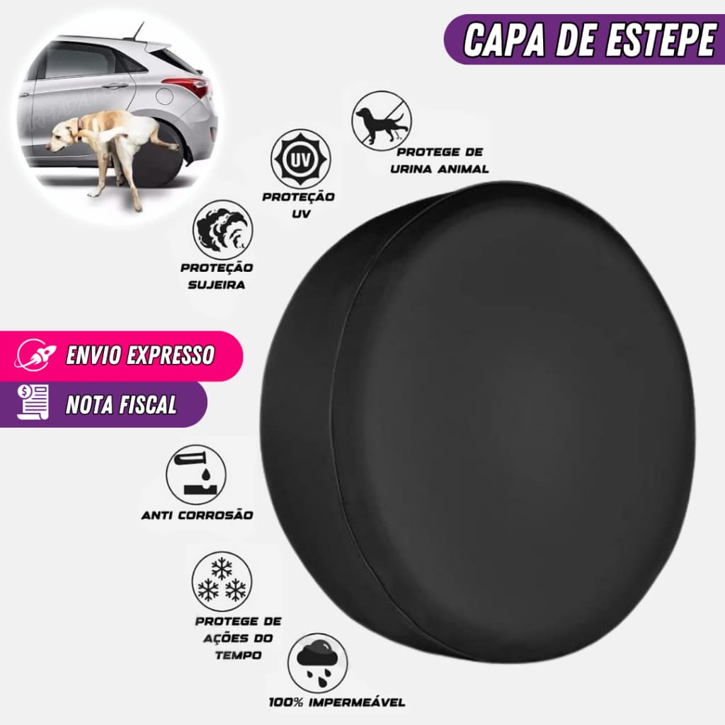 Capa para Pneus e Estepe com Elástico Aro 13 14 15 16 Ecosport Crossfox Aircross Spin Doblo idea