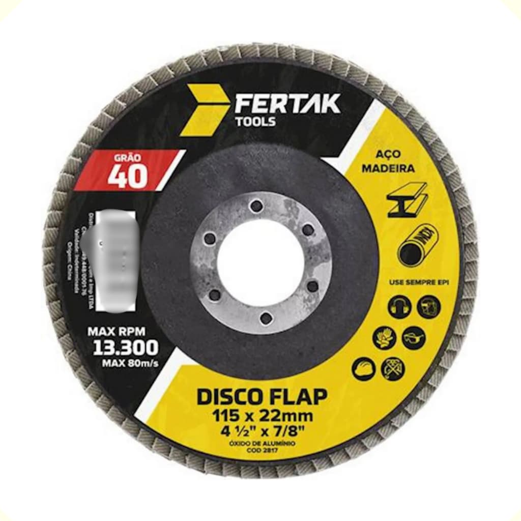 Disco Flap 4-1/2 115mm Gr40 Fertak Tools