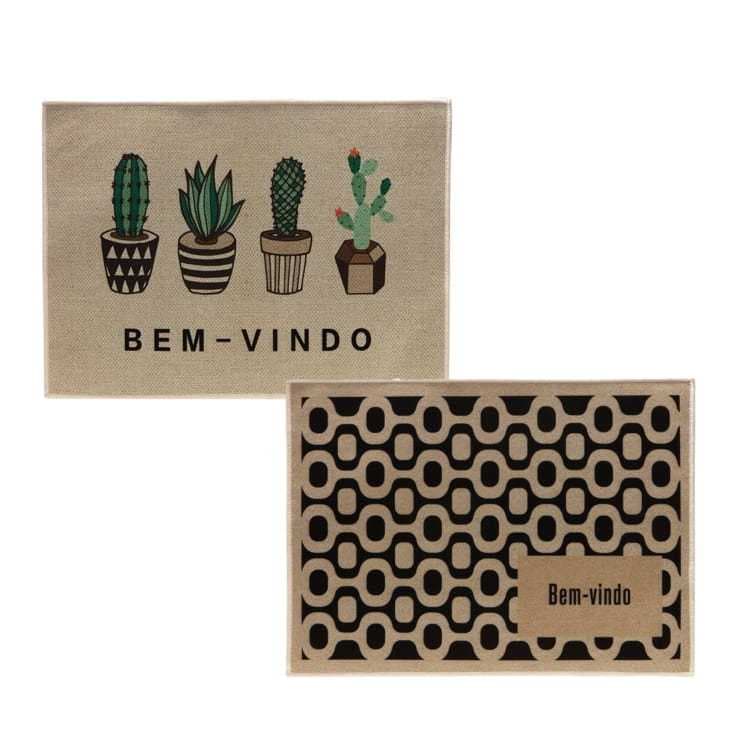 Kit 2 Tapetes Bem Vindo Sortidos 40x55 cm para decoração de casa, banheiros, cozinhas ou entradas.
