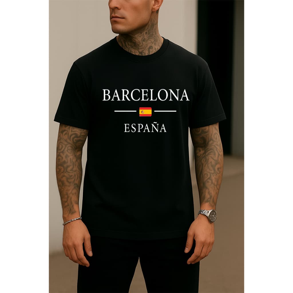 Camisa masculina premium Barcelona Streetwear 100% algodao roupa masculina envio imediato