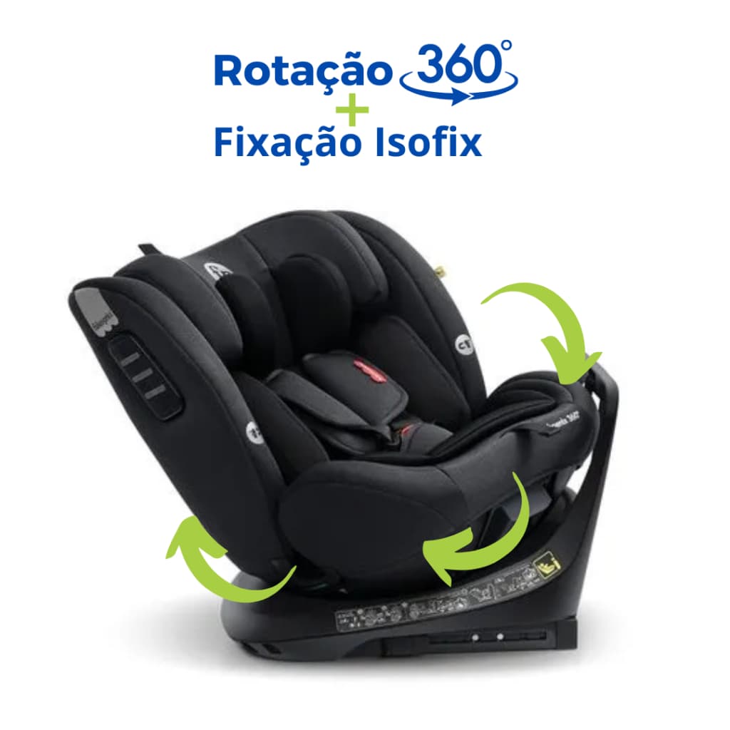Cadeirinha Cadeira Bebê I-Size Isofix Reclinável Gira 360° Fisher Price
