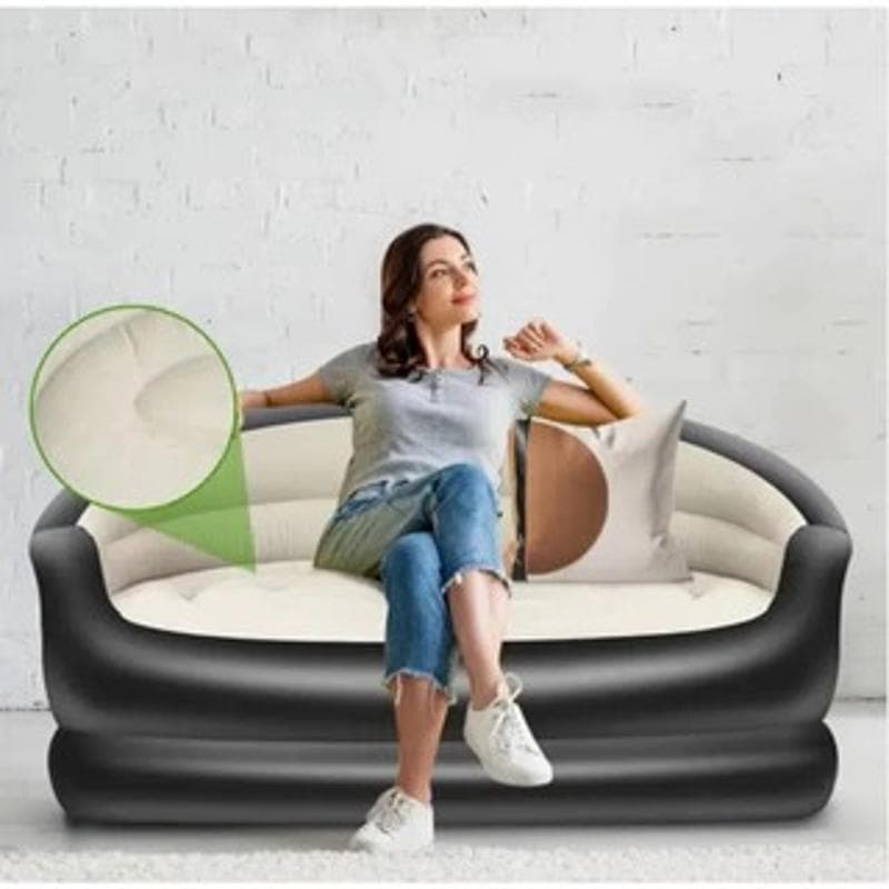 Mini Sofá Inflável 2 Lugares Portátil Confortável Sala Camping Viagem Compacto Leve Prático