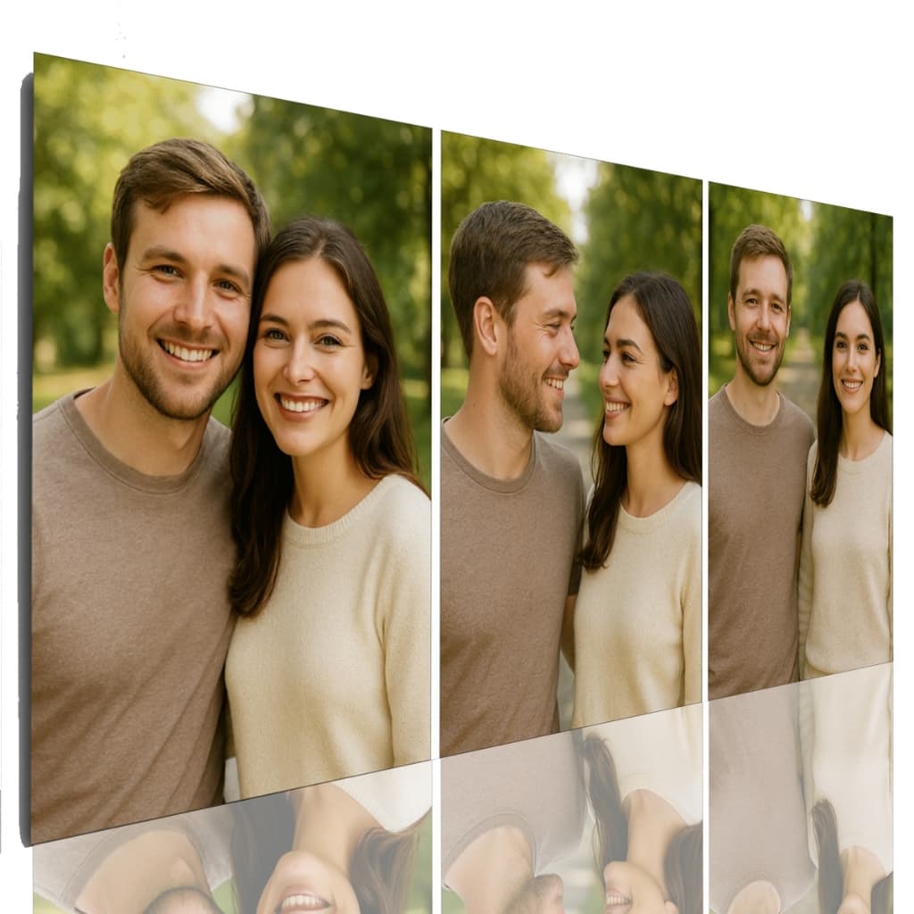 Quadro Mosaico Personalizado 3 Peças | Decoração Sala, Quarto, Presente Aniversário Casal