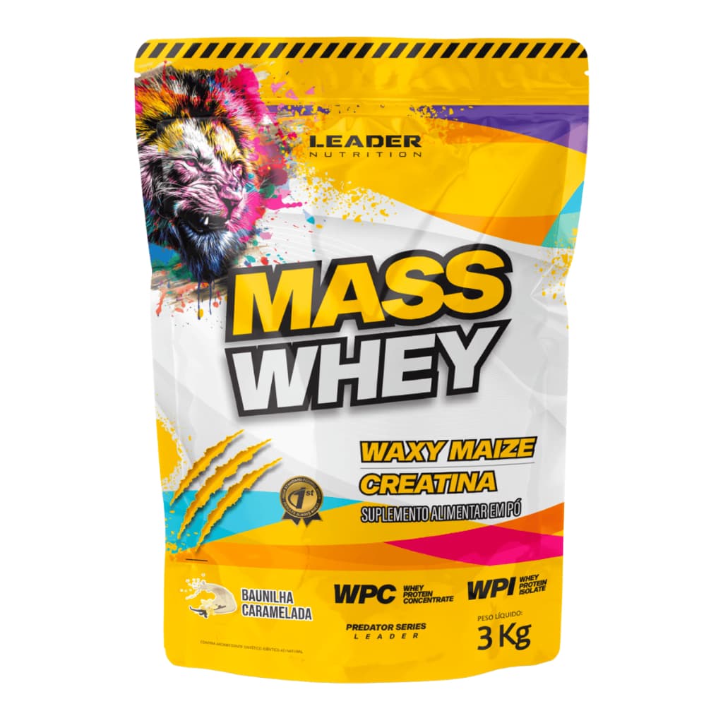 Hipercalórico MASS WHEY C/ Creatina 3kg - Leader Nutrition
