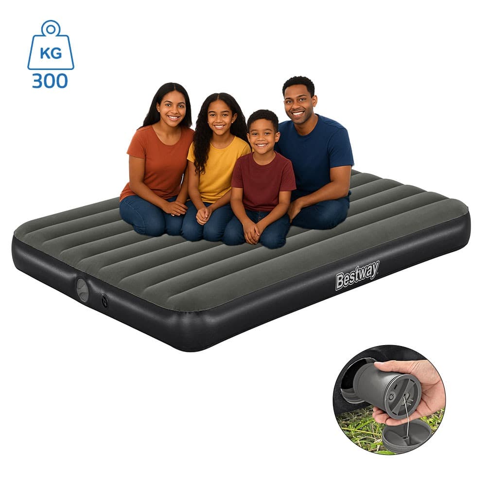 Colchão Inflável Casal Elétrico Bivolt com Bateria De Lítio USB Removível Queen Bestway