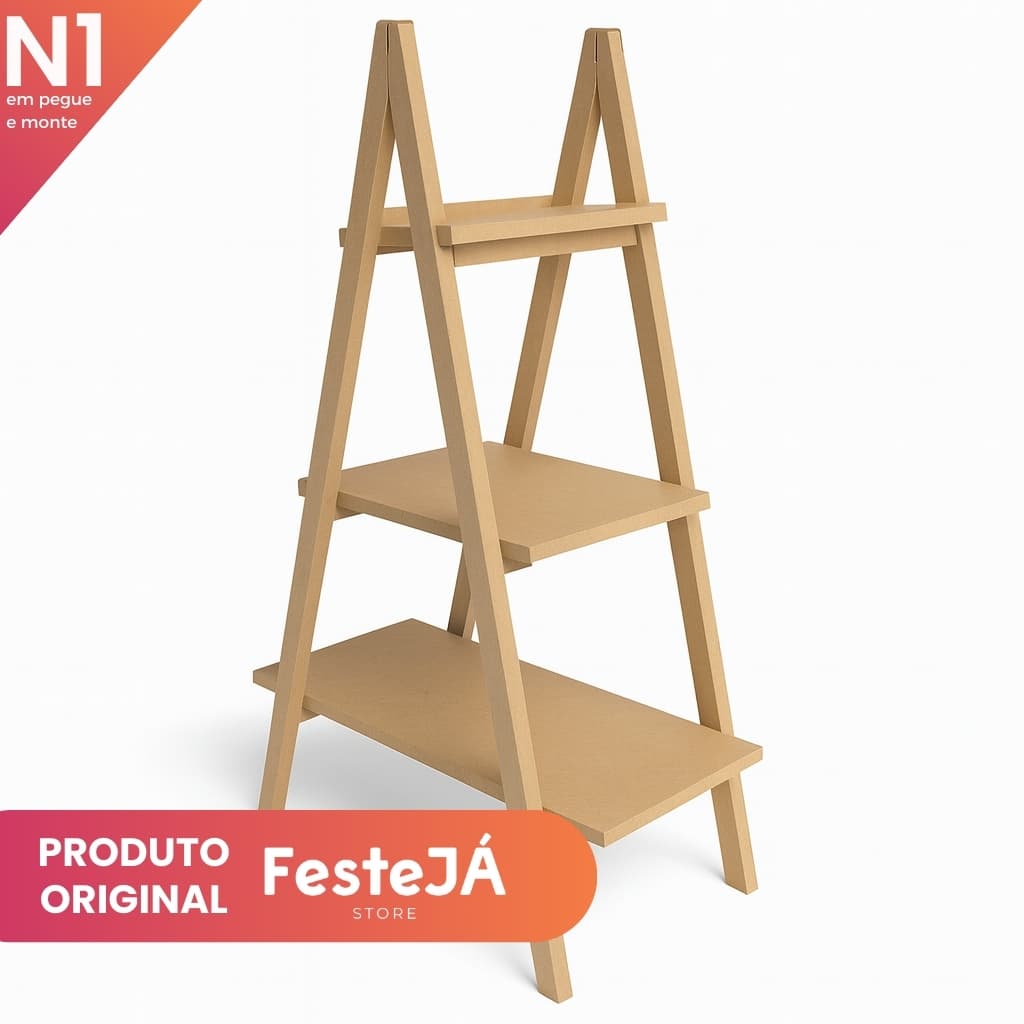 Escadinha De Chão Pegue e Monte Festas Decoração Aniversário Eventos MDF