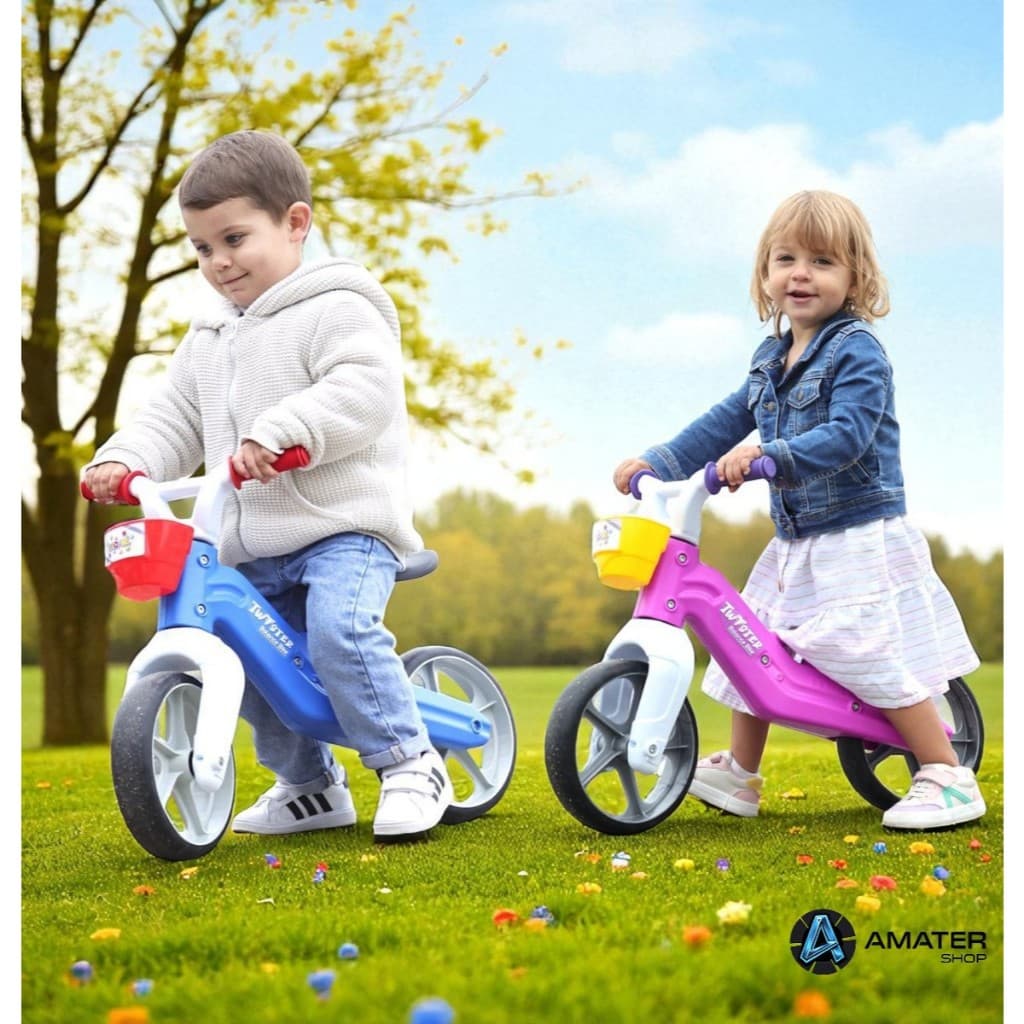Bicicleta Infantil Sem Pedal Menino Menina Banco Ajustável Equilíbrio Azul Rosa