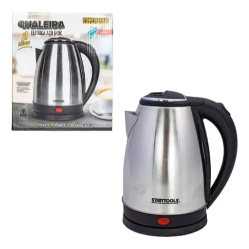 Chaleira Elétrica Inox Jarra 2 Litros com Base Giratória Desligamento Automático