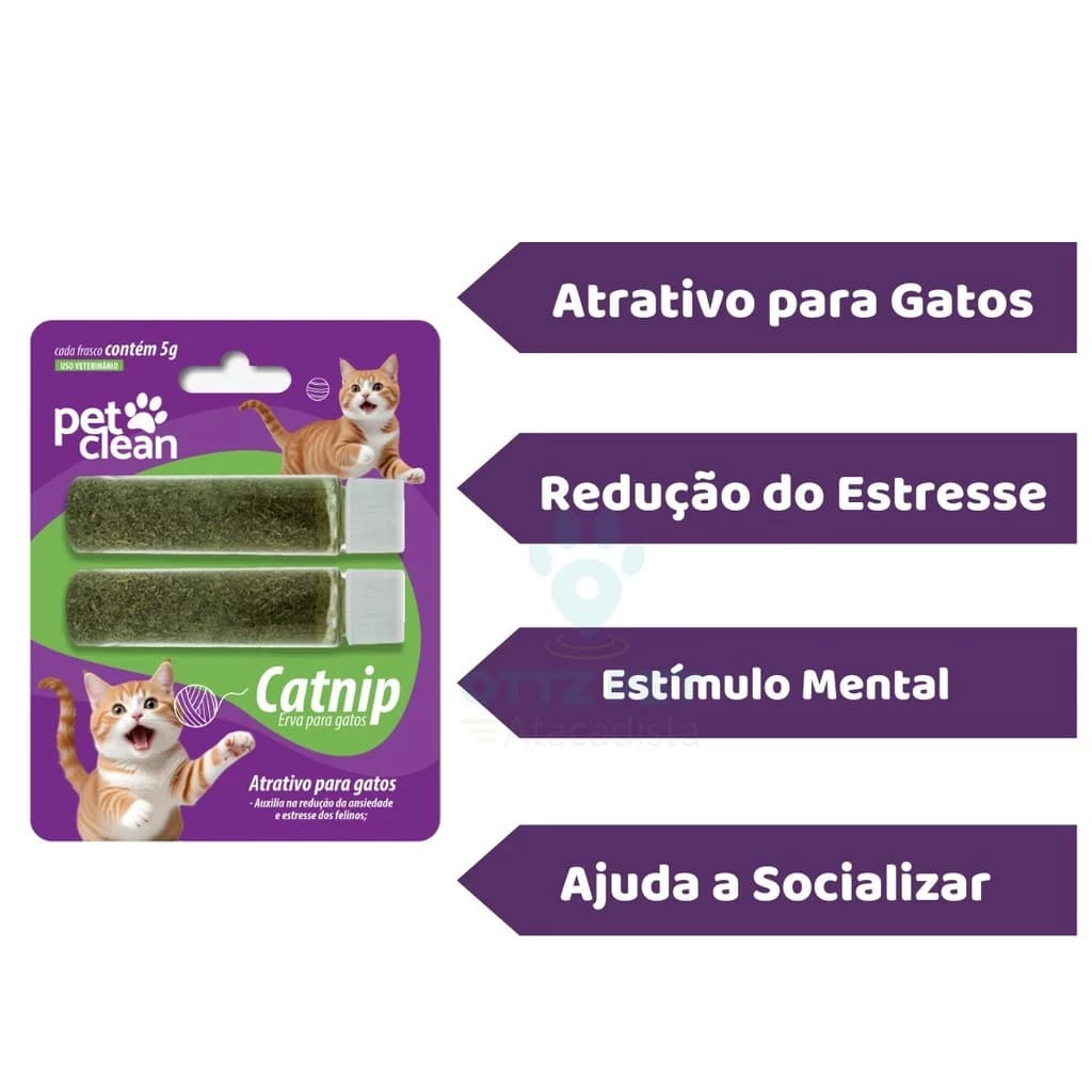 Catnip Erva Do Gato 100% Natural Deixa o Gato Feliz - 2 Unid Desidratado