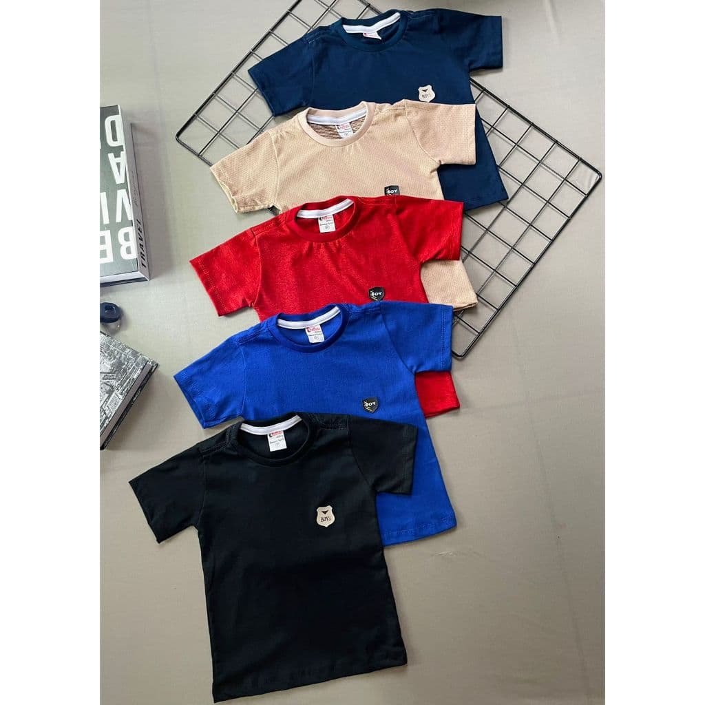 Kit 5 Camisetas Manga Curta Infantil Menino Camisa Malha