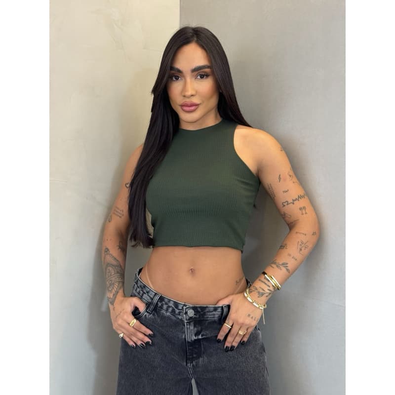 Cropped TOP Feminino Canelada Regata Feminina Camiseta Básica Feminina Crooped Regatinha Cropet canelado básico Duplo