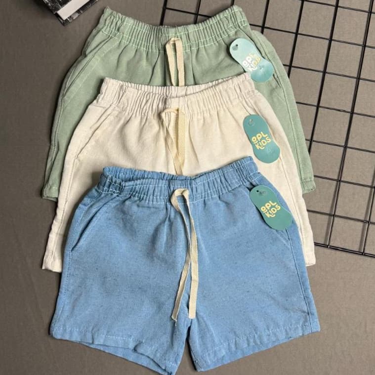 Kit 3 Shorts em Linho para Meninos Modelo Mauricinho Infantil e Juvenil