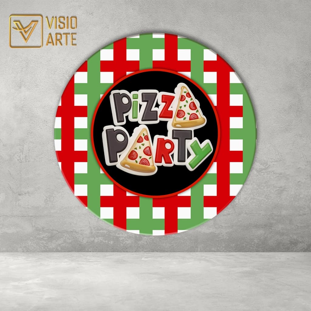 Painel Redondo Sublimado 3D Pizza 01  c/ Elastico