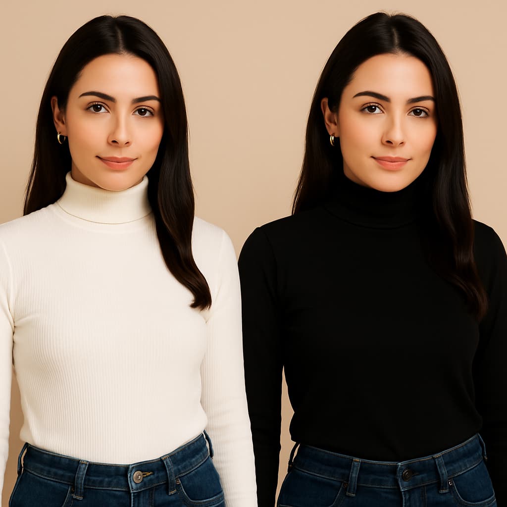 Blusa Feminina Cacharrel Gola Alta Ribana |  Canelada Básica de Frio • Estilo e Conforto Inverno