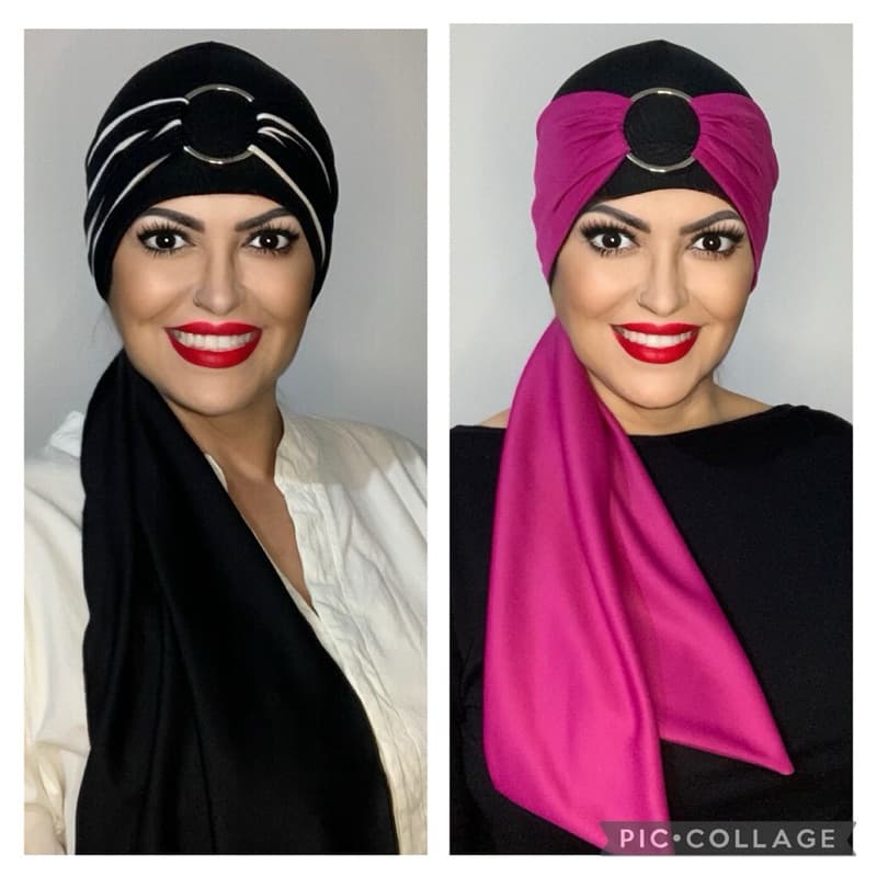 ”TURBANTE “CAMILA” com FAIXA e ARGOLA/QUIMEOTERAPIA/ONCOLÓGICOS/ALOPECIA/JUDIAS/MUÇULMANAS/AFRO/CANDOMBLÉUMBANDA
