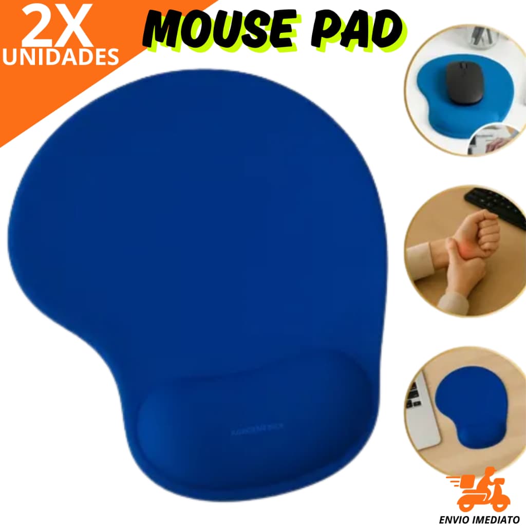 Mousepad Gamer Ergonômico Com Apoio de Punho Kit 2 Unidades Pulso Confortável Multiuso