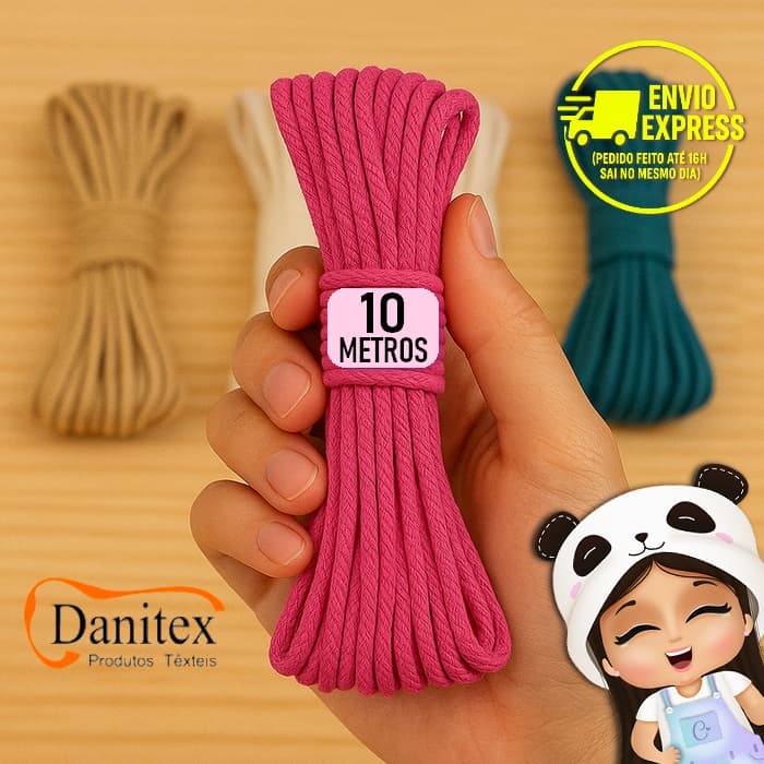 10 METROS Cordão Encerado 1mm 100% Algodão | Fio para Móbile de Berço, Artesanato, Laços, Macramê