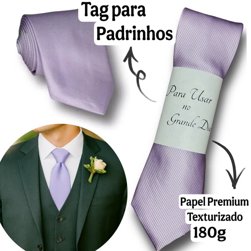 Kit 4 a 20 Gravatas Lavanda para Padrinhos Casamento Slim
