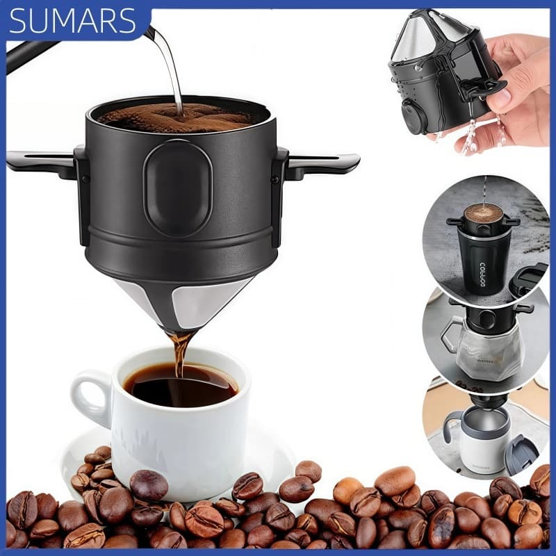 Mini Filtro de Café Dobrável Portátil Suporte de Café Reutilizável Suporte de Funil Cestas Gotejador