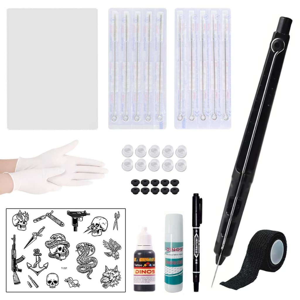 1 Conjunto De Caneta De Cutucada De MãO E Ferramenta De BastãO Para Tatuagem