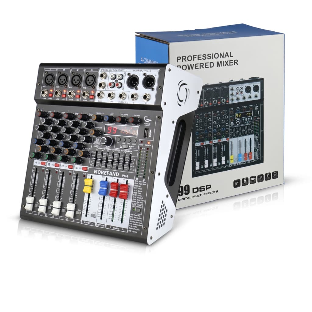 Mesa de Som Mixer Profissional PM4 Mesa De Som, MP3 Digital, Entrada De Computador