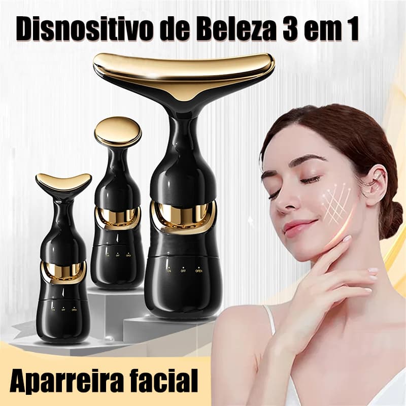 Massageador Facial Elétrico Profissional 3 Em 1 Rosto e Pescoço Firmeza Antirrugas Rejuvenescer N7