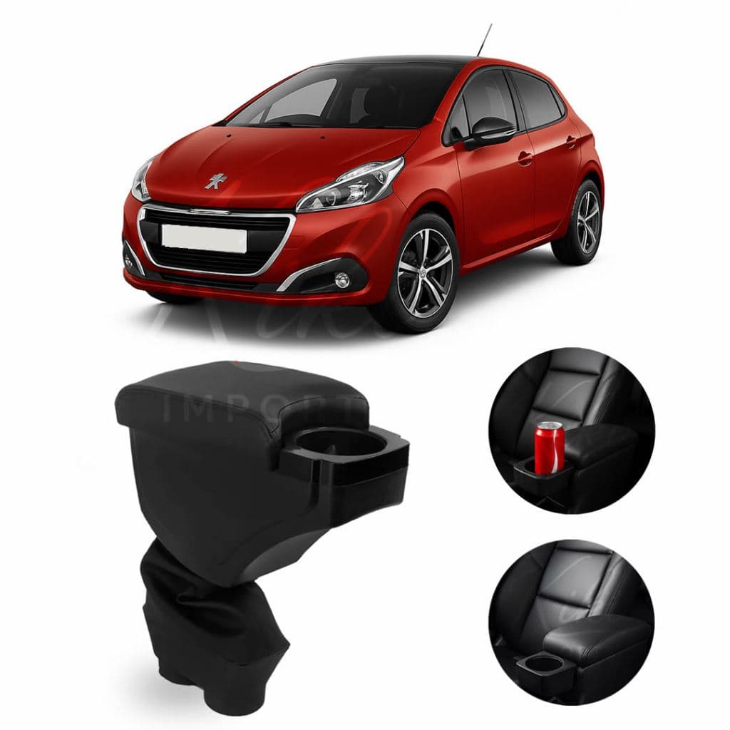 Apoio de Braço Encosto Peugeot 208 2013 a 2020 Console Central C/ Porta Copos e Porta Objetos