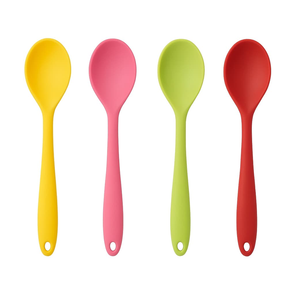 Kit 3 Colheres de Silicone Resistente para Cozinha Na Cor Verde