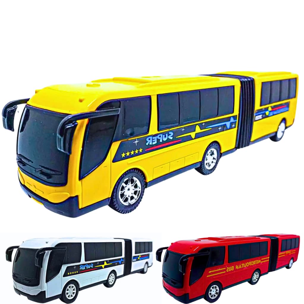 Ônibus De Brinquedo Sanfonado Grande Articulado Metropolitano Infantil Carrinho Menino