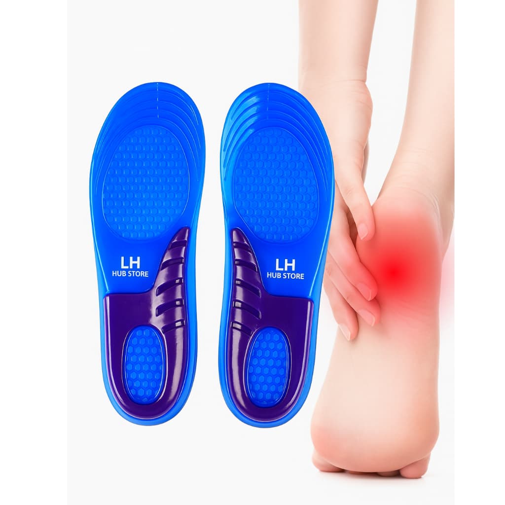 Palmilha Ortopédica Gel Silicone Anti Impacto Conforto  e para Dores Pés